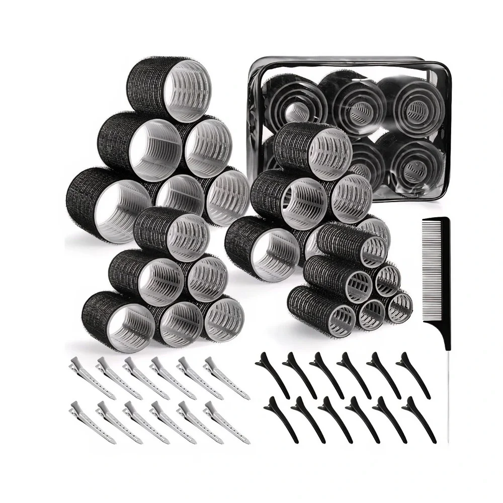 Velcro rollers 4 Sizes Self-Grip Hair Rollers Set -50 Pcs multi sizes, used once